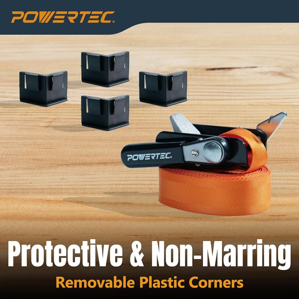 POWERTEC Adjustable Band Clamp for Woodworking - 15 ft
